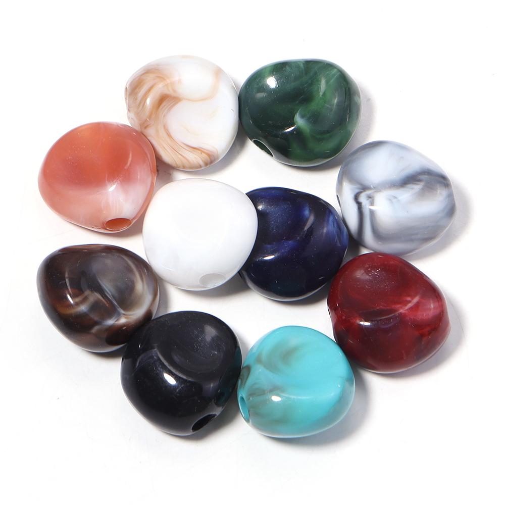 10pcs/lot Irregular Acrylic Beads Dual Color Loose Spacer Beads For Jewelry Making DIY Bracelet Nacklace Earrings Accessories