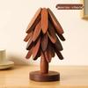 Luxury Christmas Tree Wood Insulated Pot Pad & Coaster Set