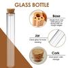 Mini Cat Whisker Jar Paw-Shaped Wood Base Glass Vase Cat Whisker Holder Transparent Memorial Gift Pet Hair Whisker Container