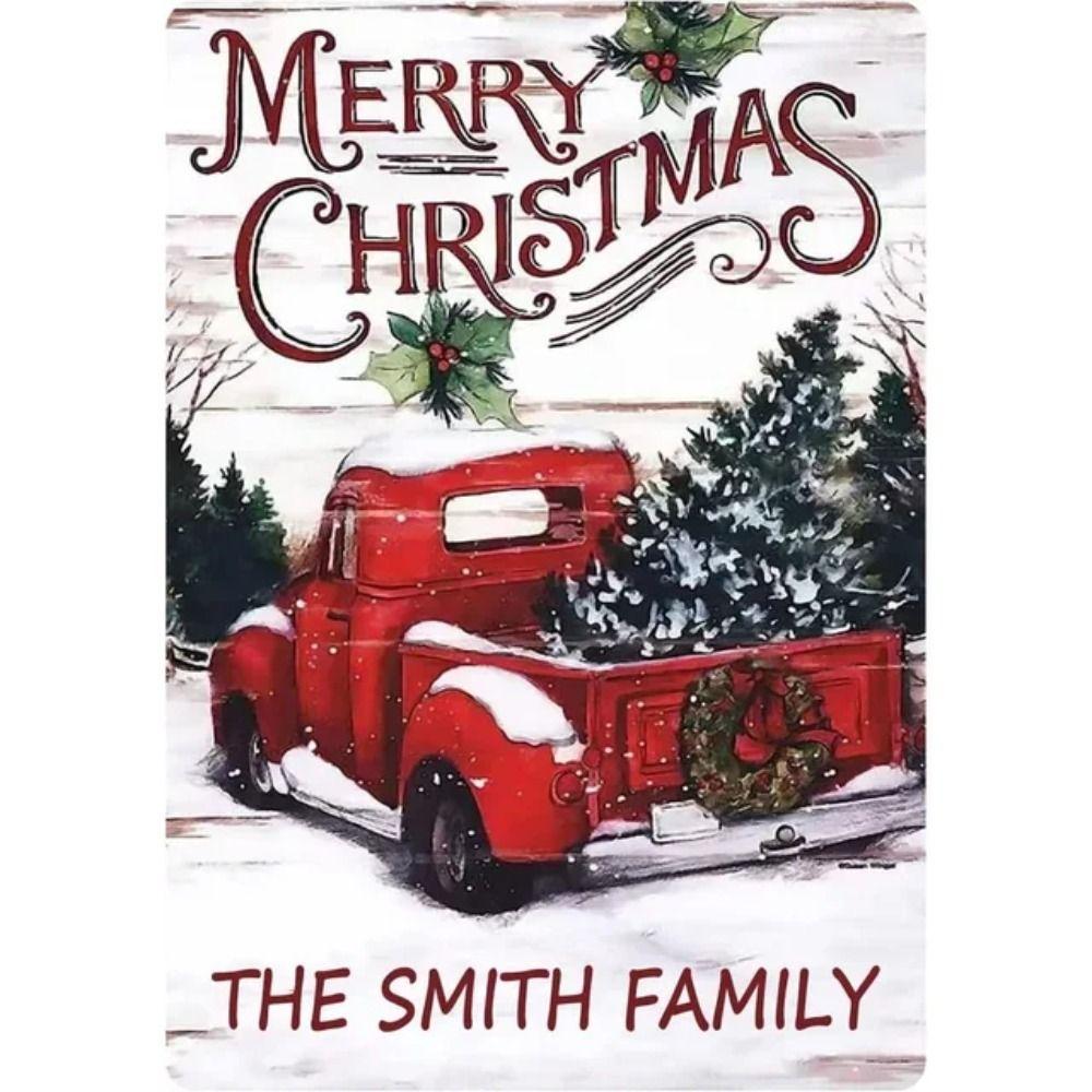 Merry Christmas Santa Metal Sign, Festive Holiday Wall Decor 20x30cm