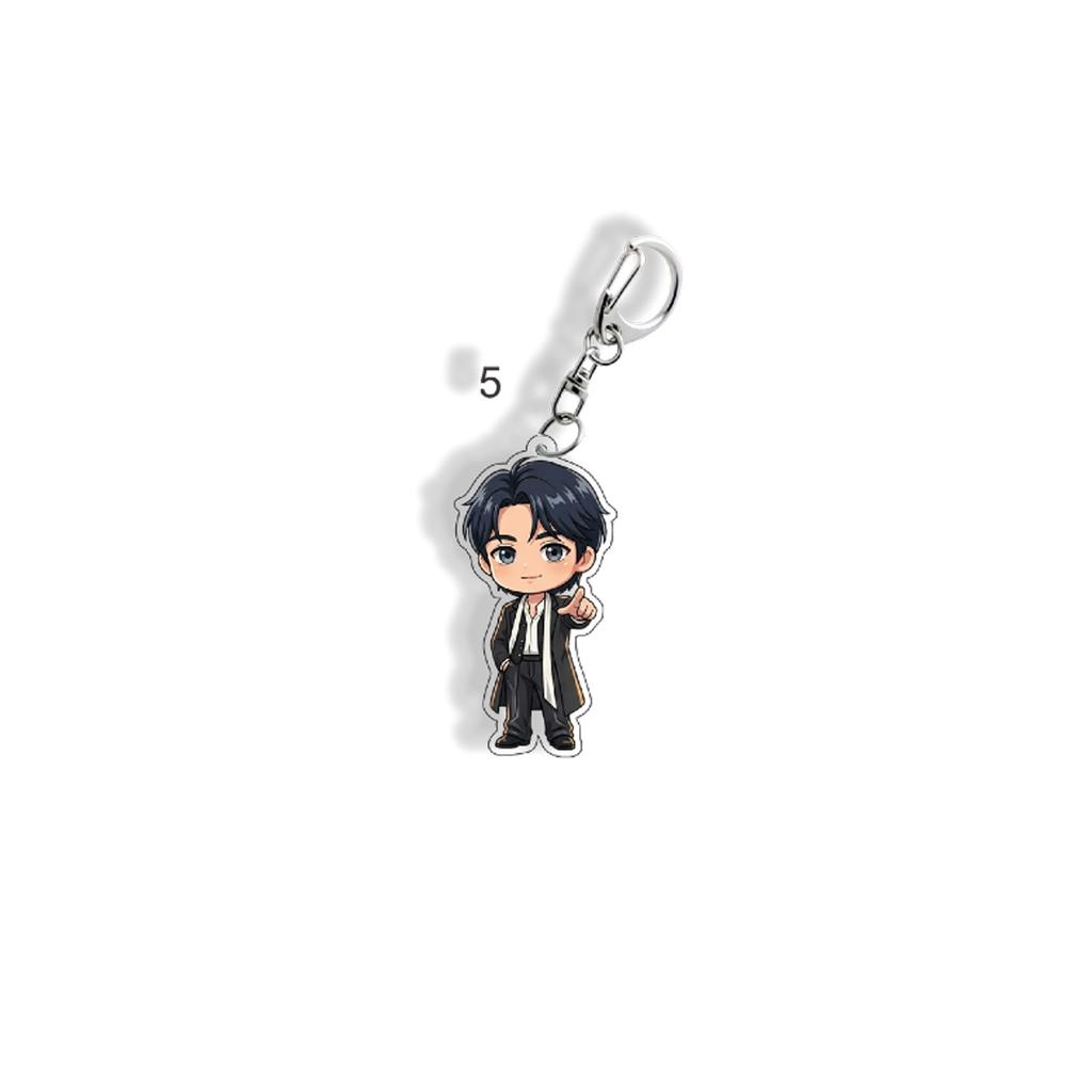 7pcs BTS Keychain, Bangtan Boys Formal Cartoon Figure Keyring, Kpop ARMY Fans Bag Charm,Kpop Idol Bag Pendant
