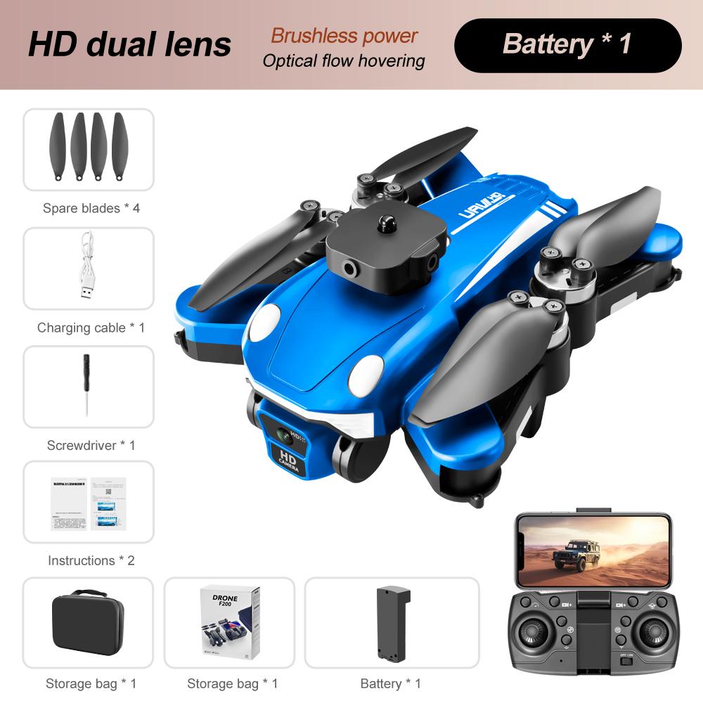 F200 Drone Brushless Professional HD Aerial Photography Wide Angle 4K Dual Camera 5G WIFI FPV Foldable Quadcopter RC Obstacle Avoidance Toys Gift