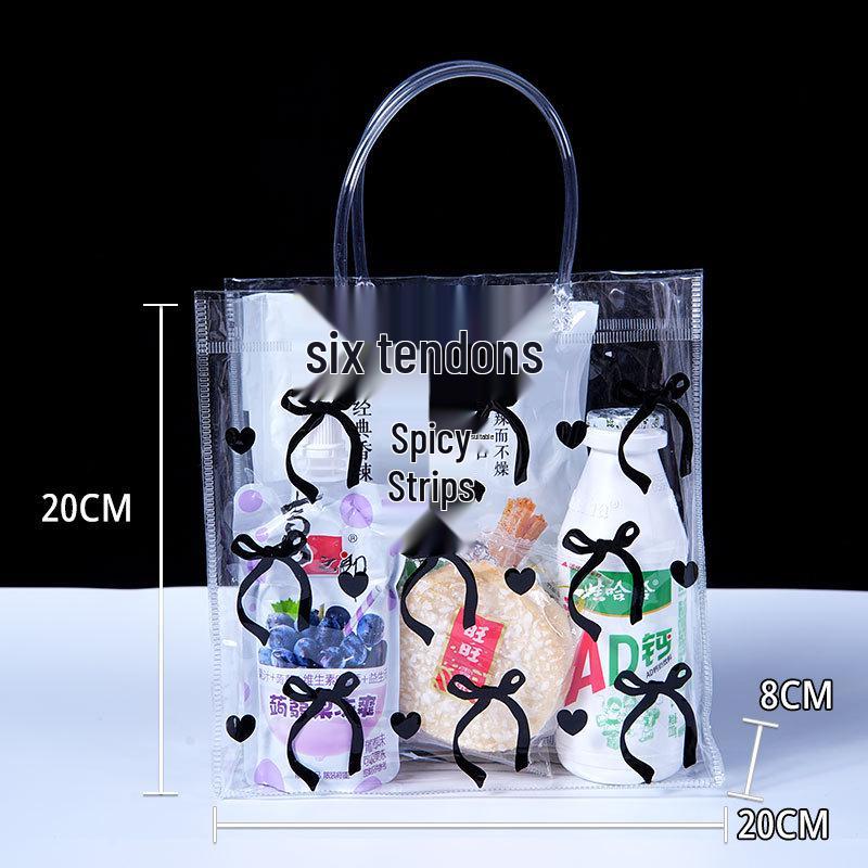 Custom Print PVC Transparent Tote Bag for Weddings and Gifts