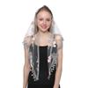Embroidered Scarf for Church Shawl with Spanish Fringes Christian Veil Spanish Mantilla Lace Shawl Floral Women Handkerchief