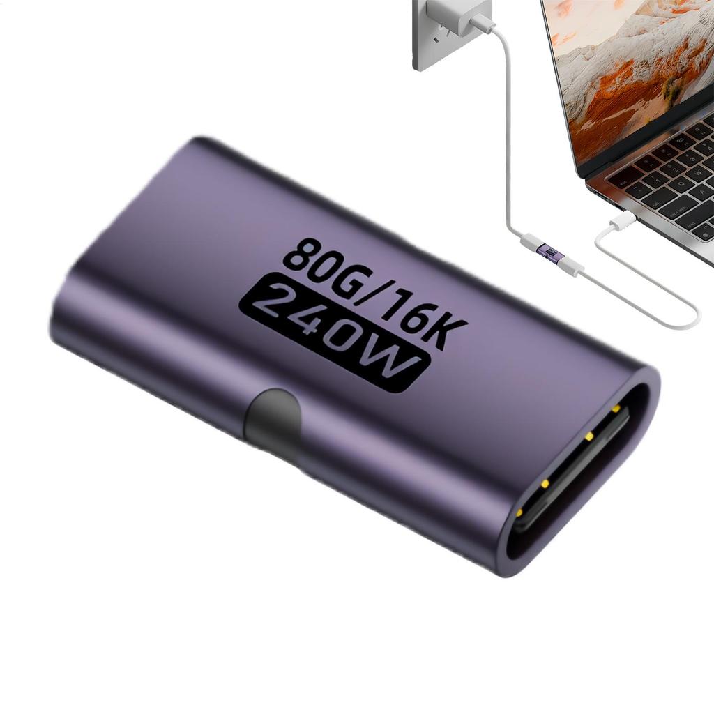 USB C Female to USB C Female Adapter 240w Connector USB C to USB C Adapter for Home Conference Travel Desktop Computer Laptop