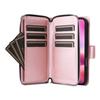 For iPhone 17 Case Zipper Pocket 9 Card Slots PU Leather Phone Cover with Hand Strap