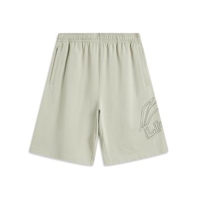 Li Ning Lifestyle Series Sport Minimalistisch Einfarbig Elastischer Schriftzug Lässige Shorts Herrenshorts Limette AKSV529-2