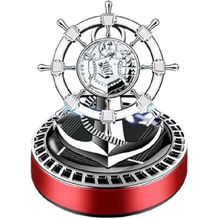 1 Car Mounted Solar Energy Aromatherapy Car Perfume Seat Accessories Car Ship Helmsman Rotating Perfume Car Air Freshener, Suitable For Cars, Can