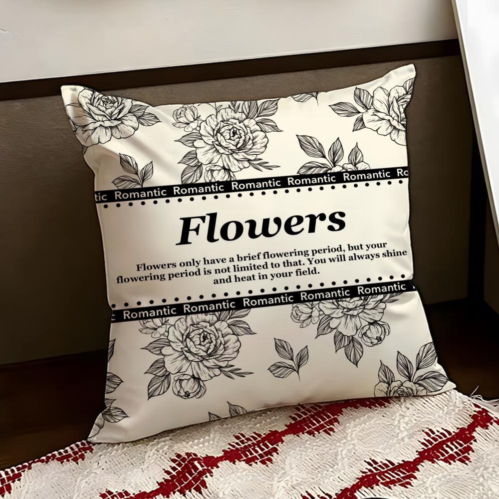 Beautiful Retro Flowers Cushion Cover Reversible Soft Durable Pillow Cover Home  Car MultiScene Use for Daily Comfort