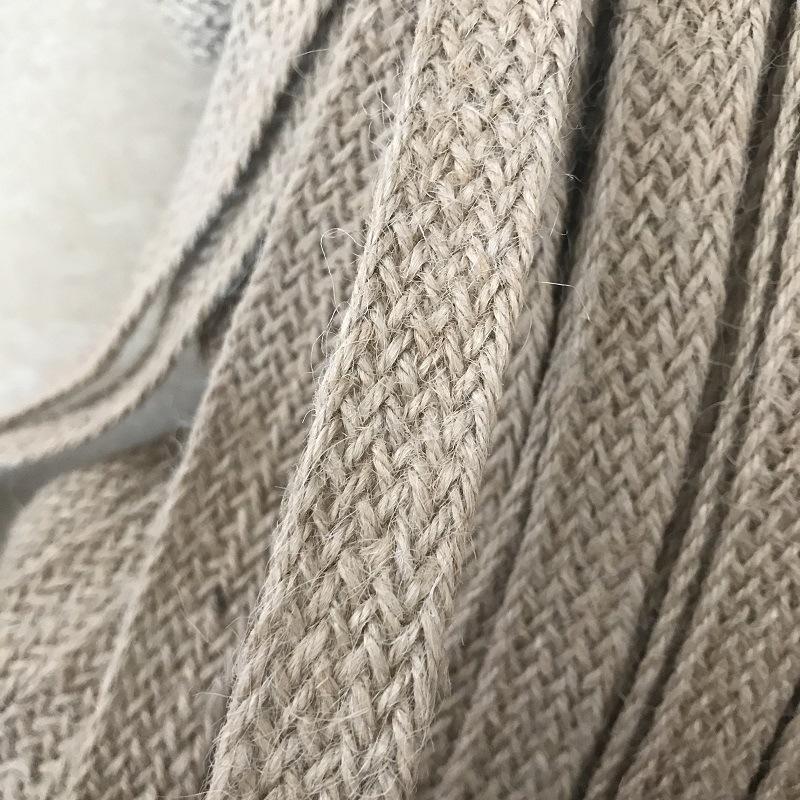 1.2Cm, 1.5Cm, 2Cm Wide Jute Rope, Flat Hemp Rope, Handmade Diy Process Woven Hemp Rope, Decorative Hemp Rope