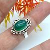 Natural Green Onyx Gemstone Solid 925 Sterling Silver Jewelry Women Ring For Gift