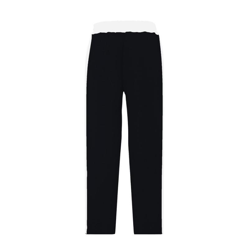 Fashion trousers men's trousers autumn and winter splicing colour collision loose straight drawstring casual trousers men