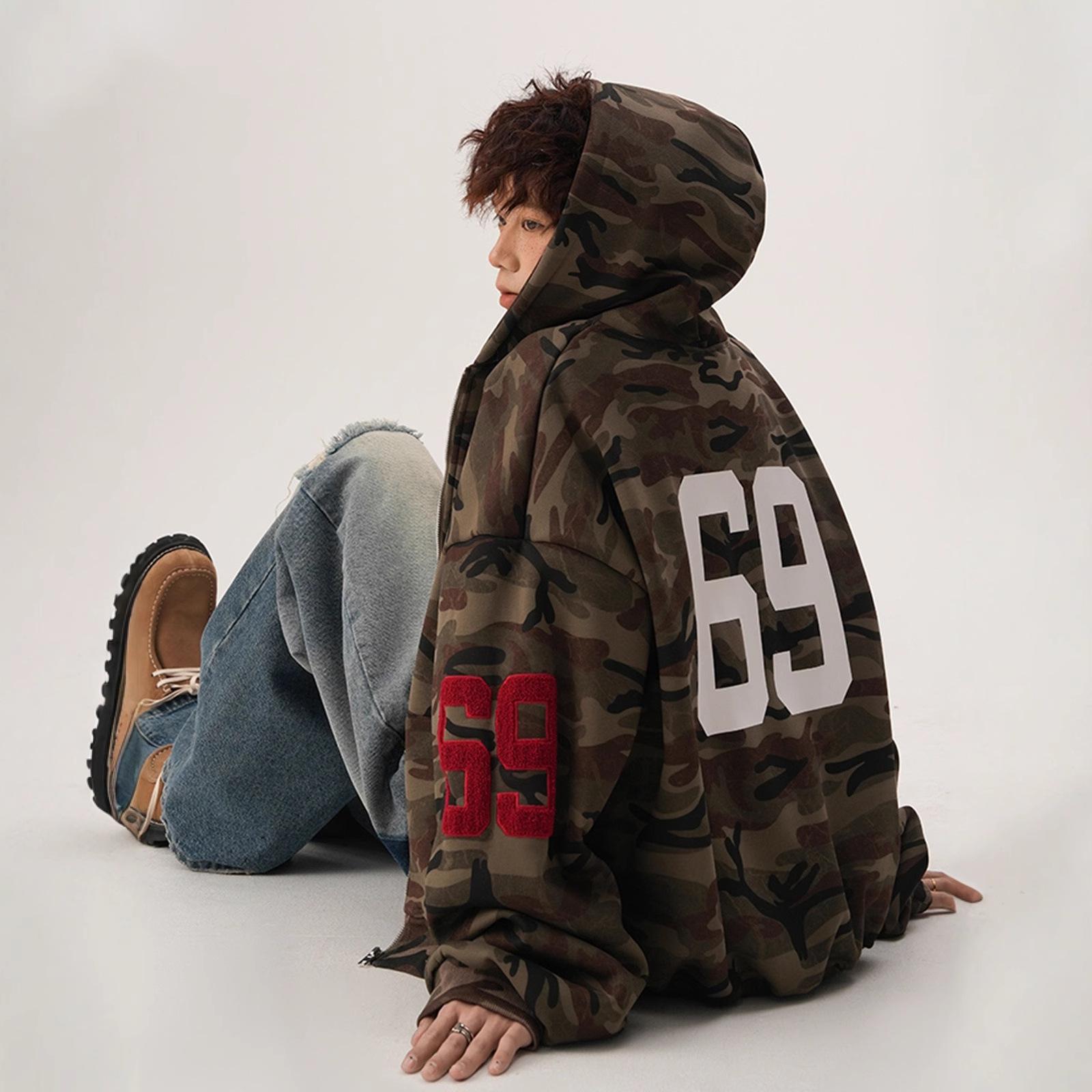 Kenzo Men's Vintage Camouflage Cardigan Hooded Sweater And Wo's Autumn Versatile Jacket Loose Casual Hoodie Jacket Cm