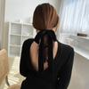 Fashion Black Velvet Bow Hair Ribbon Scrunchie For Women Girl Elastic Hair Tie