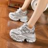 Fashion 2025 Spring New Chunky Sole Dad Shoes for Women Water Diamond Platform Single Shoes Fashionable Hidden Heel Sneakers