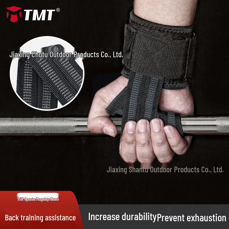 TMT Wrist Wraps & Grip Straps for Men - Non-Slip Powerlifting & Fitness Gloves for Weightlifting & Pull-Ups