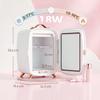 Skincare Refrigerator, 6L Mini Cosmetic Fridge with LED Mirror, Cooling Function for Bedroom, Skincare, Office, White