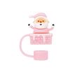10mm Christmas Silicone Straw Sleeve Party Decor Cup Accessories Spill Proof Stopper Drinking Straw Cap Leak Stopper Xmas Gift