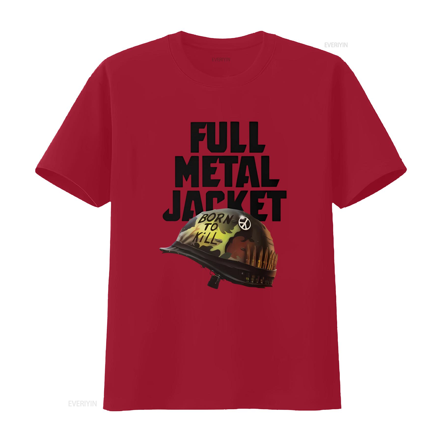 FULL METAL JACKET Green T Shirt Born To Kill Design Print Military Style vintage Washed designer clothes fashion graphic S