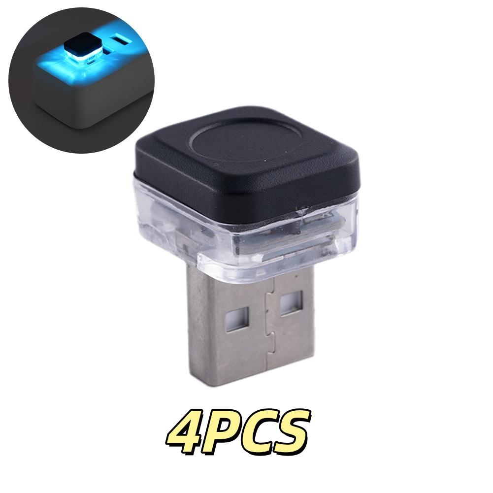1/4 Stück Universelles USB-Auto-Innenraum-Stimmungslicht LED-Signalleuchten Auto-Leselampe Dekorationen Auto-Innenzubehör