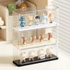 Stackable blind-box storage case, figure display box, dustproof PET clear organizer with stand for dolls and collectibles