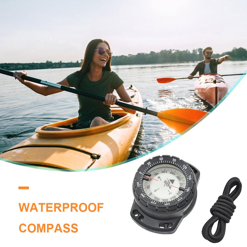 50m Scuba Diving Compass Multi-function Camping Climbing Hiking Luminous Elastic Rope Underwater Waterproof Compass Watch