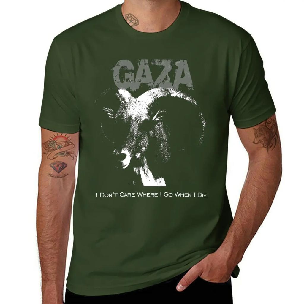 Gaza - I Don't Care Where I Go When I Die - Grindcore T-Shirt Sports Fans Plus Size Tops Vintage Clothes Mens Tall T Shirts