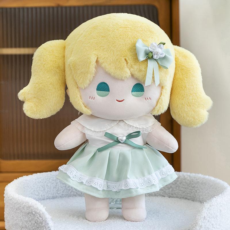Little Girl Wearing A Skirt Cotton Doll Girl Sleeping Comfort Hug Cloth Doll Girl Heart Birthday Gift