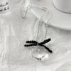 Simulated Pearl Necklace Female Temperament Pearls Bowknot Collarbone Chain Student Adjustable Chain Sweater Chain