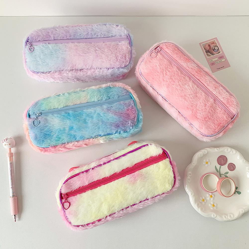 Cartoon Cat Y2K Stationery Bag Desktop Storage Plush Pencil Pouch Korean Style Pencil Case  Women