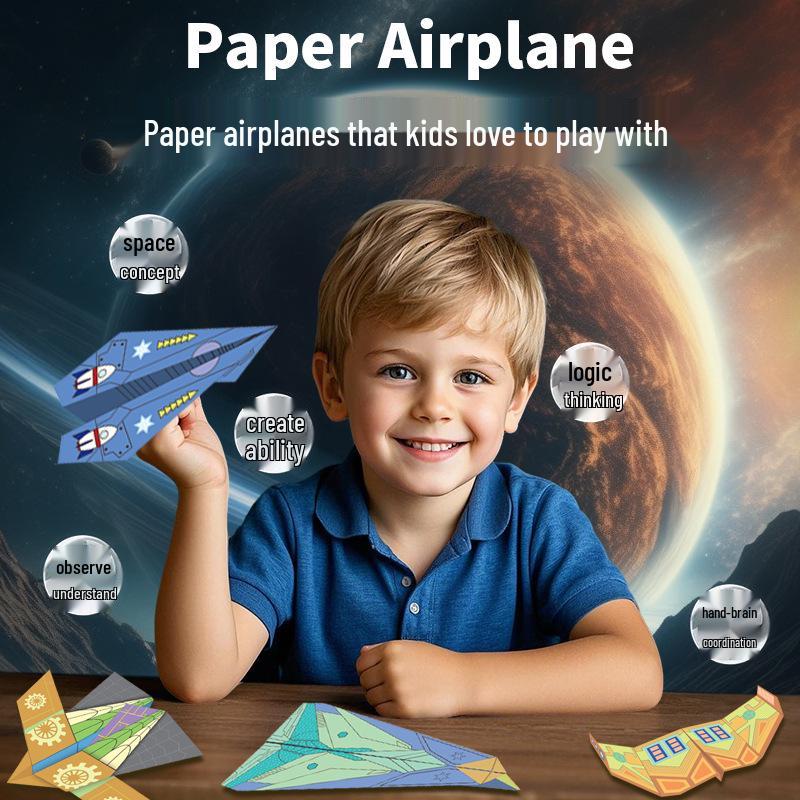 3D Airplane Origami Book for Kids: Foldable Paper Models & Toys