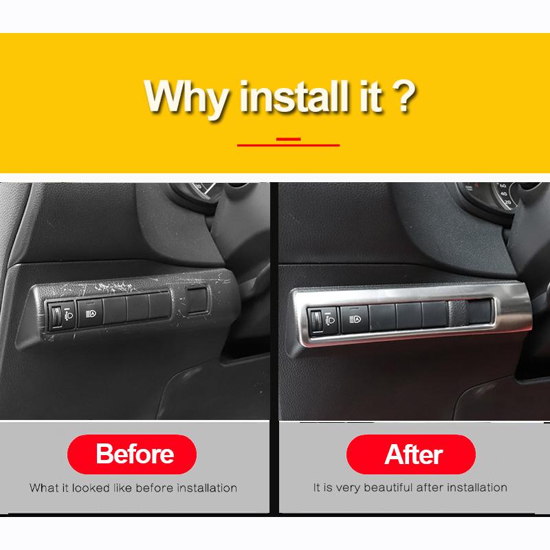 Für Toyota Corolla E210 - 2022 Edelstahl Auto Dashboard Rahmen Abdeckung Trim Auto Scheinwerfer Einstellung Dekoration Zubehör