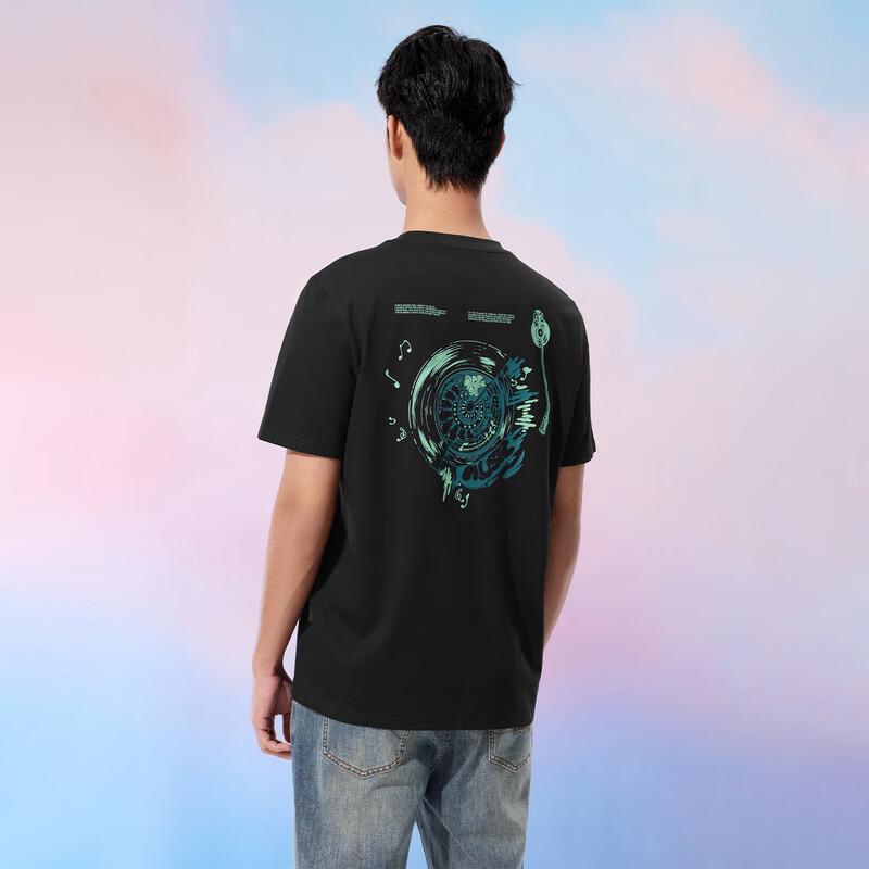 HLA Men's Round Neck Printed Cool-Feel Short Sleeve T-Shirt