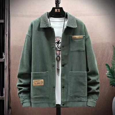 Jacket Men's Workwear Pure Cotton Trendy Retro Versatile Fashion Gown Corduroy Short Top Lapel