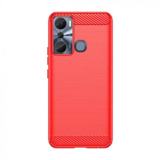 

Phone Case For Infinix Hot 12 Pro ,flexible Tpu Fiber Protective Cover For Infinix Hot 12 Pro червоний