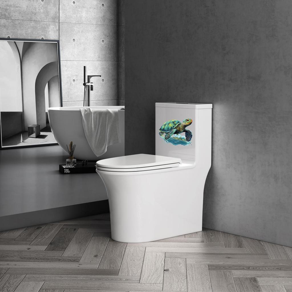 Bathroom Stickers for Wall Self Adhesive Sea Turtle Toilet Stickers Cartoon Multifunctional Waterproof Backdrop Decor Removable