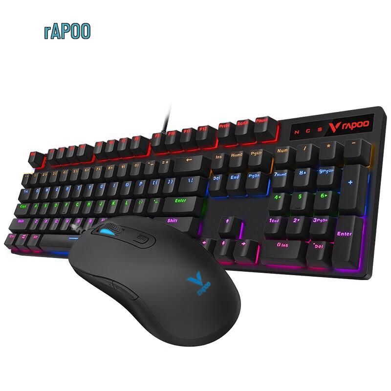 

Rapoo V500pro/V22s Дротовий RGB Механічний Набір Клавіатура + Миша