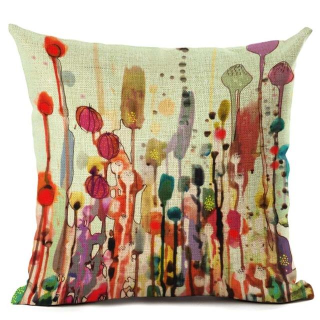 Animal Bird Pattern Cushion Cover Bird Cotton Linen Decorative Pillowcase For Sofa Plant Pillow Case Cover Kussensloop Almohada