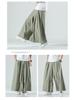 2021 Summer Men's Retro Chinese Style Ice Silk Wide-Leg Casual Long Pants with Belt, Plus Size Available.