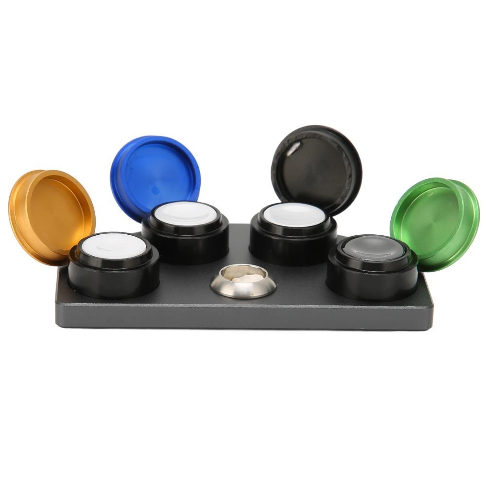 4 Plates Watch Oil Cup Alloy Material 4 Color Watch Oiler Dish With Lid Ceramic Insert Watch Repairing Accessory Repairmen Use