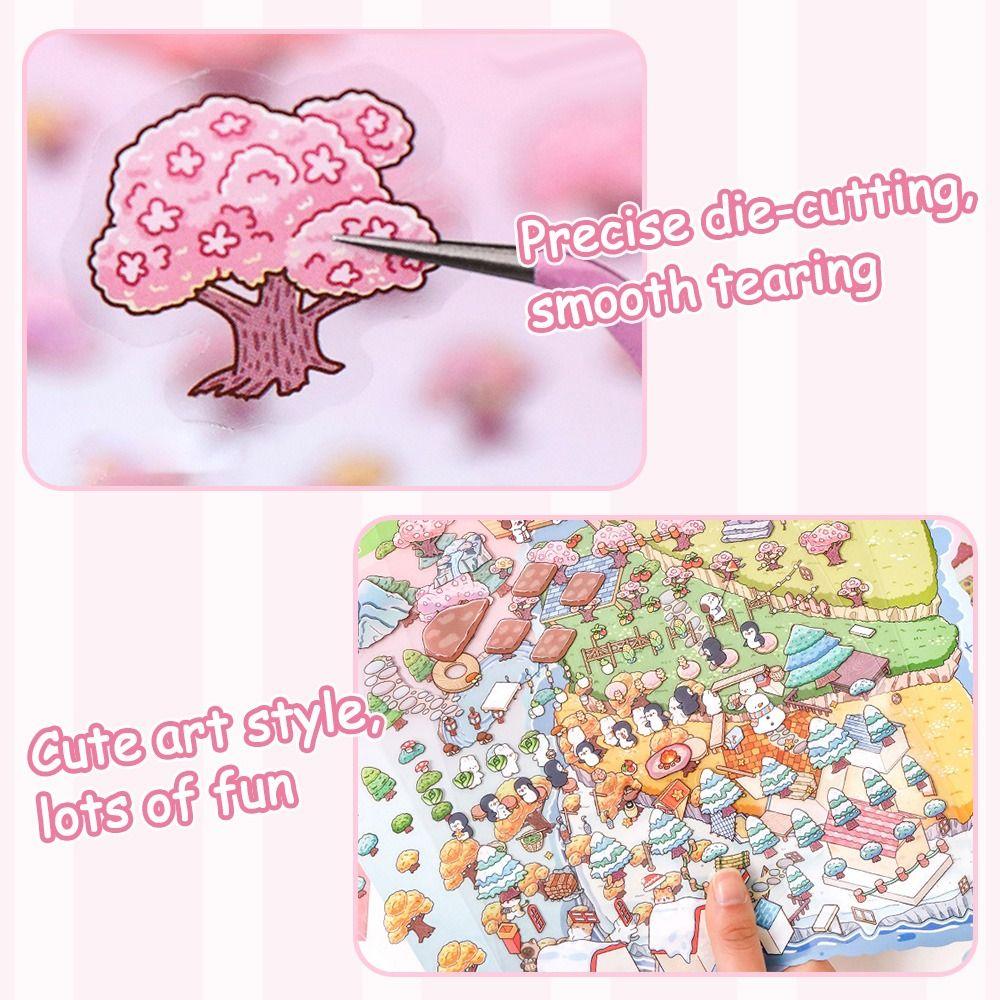 Multi Style Miniature Scene 3D Stickers DIY Visual Stacking Sticker Hand Account Stickers