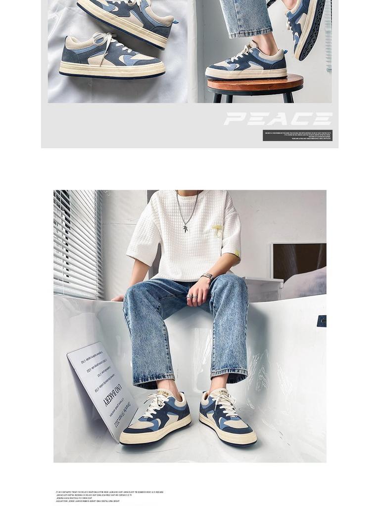 2024 Spring Canvas Fashion Shoes: Korean Style Trendy Men's Breathable Casual Sports Shoes.