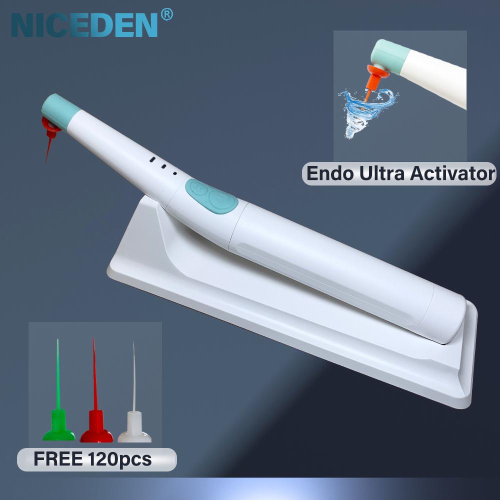 NICEDEN Wireless Endo Activator  Root Canal Irrigation Device with 120 Replaceable Tips for Endodontic Cleaning and Activation