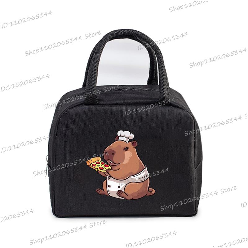 Insulated Lunch Bag Cartoon Pizza Capybara Series Insulation Bento Pack Women Men Cute Capybara Meal Pack Kids Bento Lunch Bags