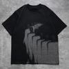 Y2K Shadow Figure Graphic T-Shirt Mens Streetwear Black Oversized Aesthetic Tee