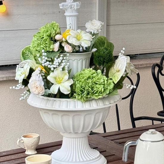 Runder Mini-Blumentopf aus Kunststoff Vintage Schreibtisch-Pflanzenbehälter für Kräuter Entwässerung Bereit Innen Außen Pflanzgefäß für Zuhause Büro Garten