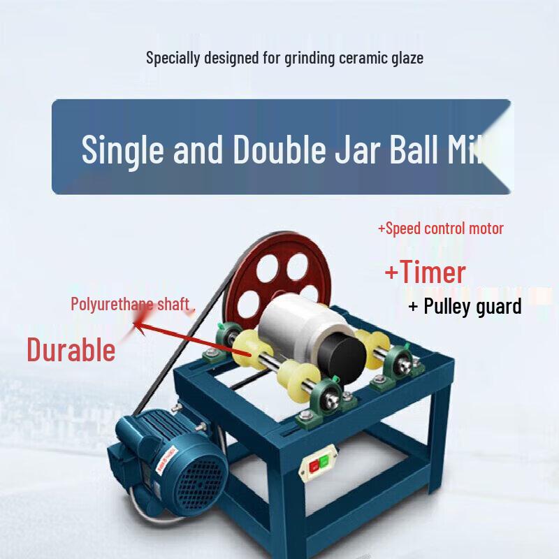 Mini Horizontal Pottery Ball Mill for Glaze Grinding CN plug (adapter included)