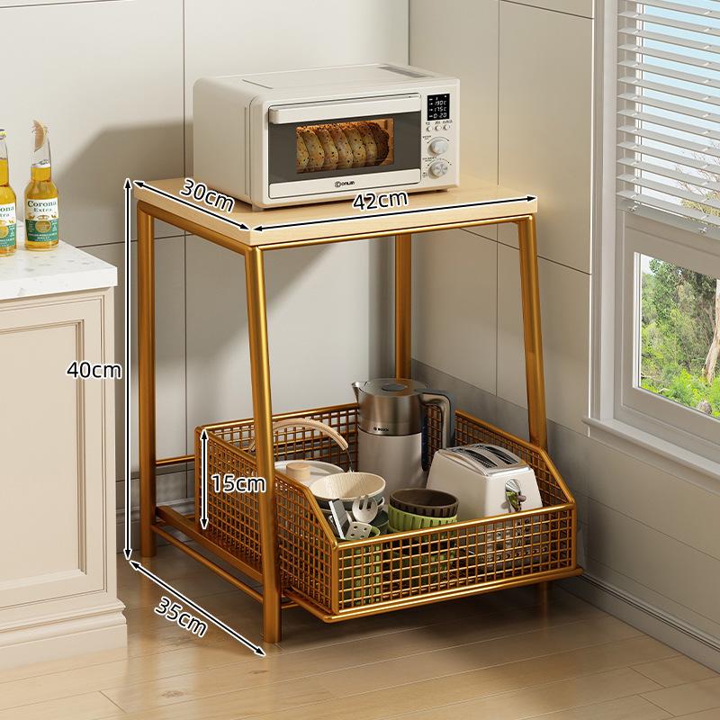 Countertop Kitchen Microwave Rack with Drawer for Oven, Rice Cooker, Air Fryer, and Appliances - Floor Standing Storage Organizer