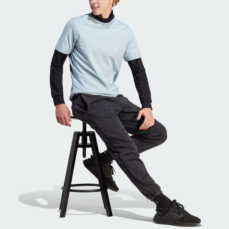Adidas City Escape Split-Hem Tee With Floral Print Men Tops Light-Blue II3480