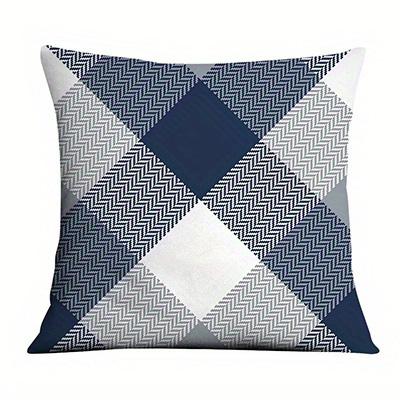 Home Decor Blue Geometric & Ocean Wave Pattern Pillow Covers Pattern Cushion Cover Suitable For Sofa Bedroom Car Pillow Cover